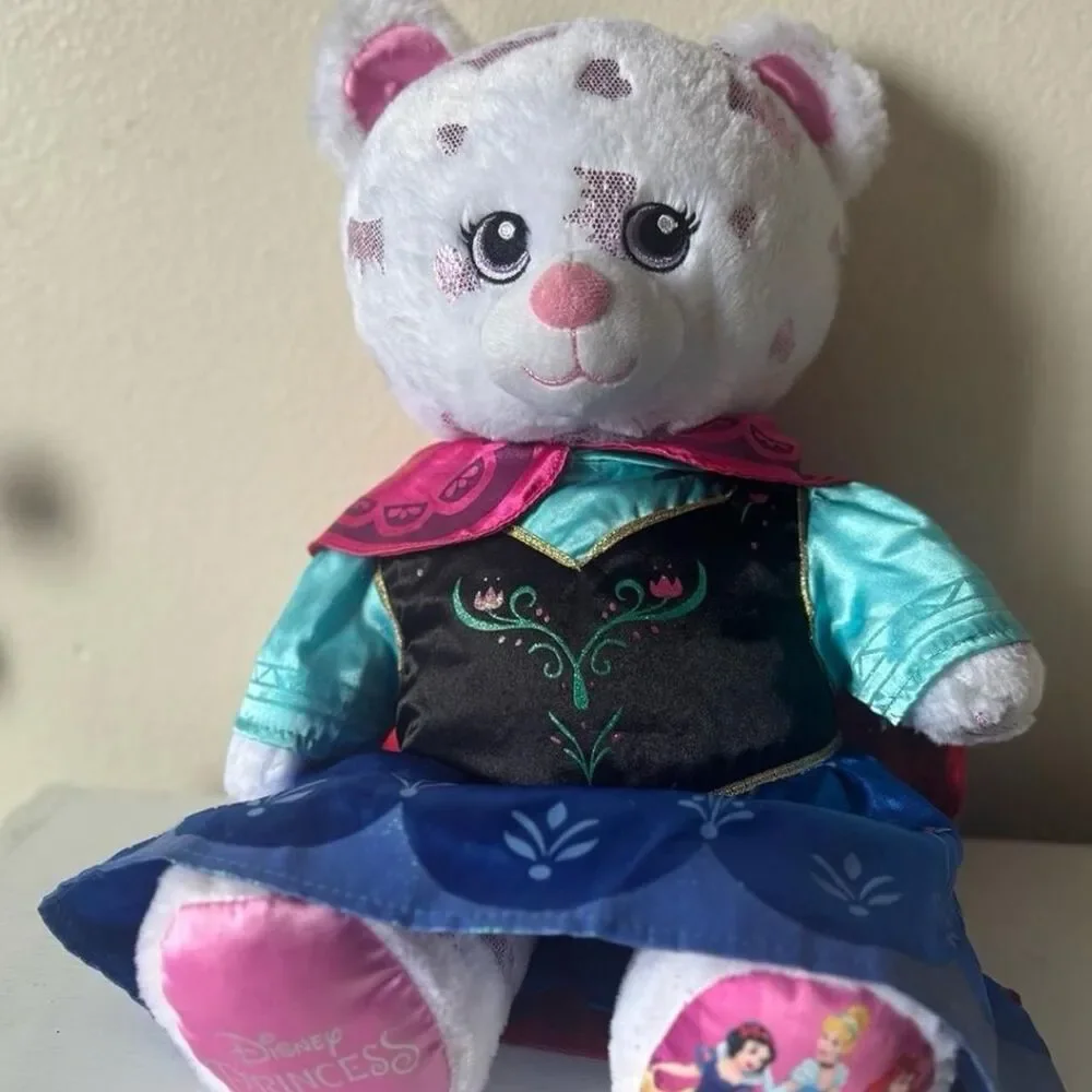 Build-A-Bear, pink tiara bear with Anna/Frozen outfit, BABW